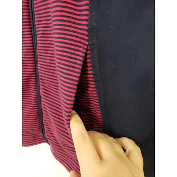 Lauren Ralph Lauren Active Jacket Stripe Cotton Mock Neck Womens Size Large - Picture 2 of 7